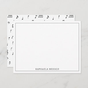 Black & White Musical Notes Symbol Pattern