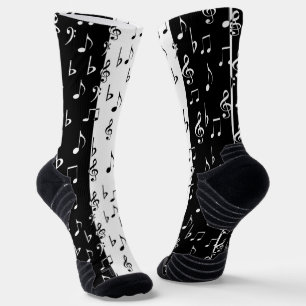 Black & White Musical Stripes Socks