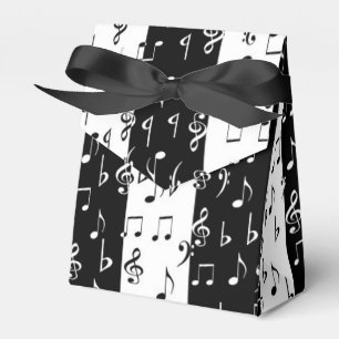 Black & White Musical Stripes Tent Favour Box