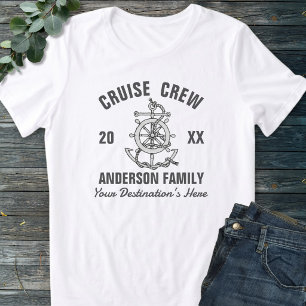 Black & White Nautical Art Family Cruise Group  T-Shirt