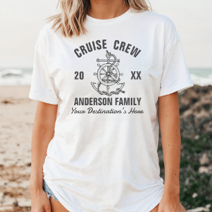 Black & White Nautical Art Family Cruise Group  T-Shirt
