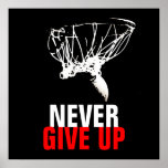 Black White Never Give Up Pop Art Basketball Print<br><div class="desc">Popular American Games Artworks and Digital Images - Black White Pop Art Basketball</div>