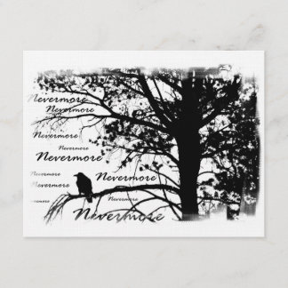 Black & White Nevermore Raven Silhouette Invitation