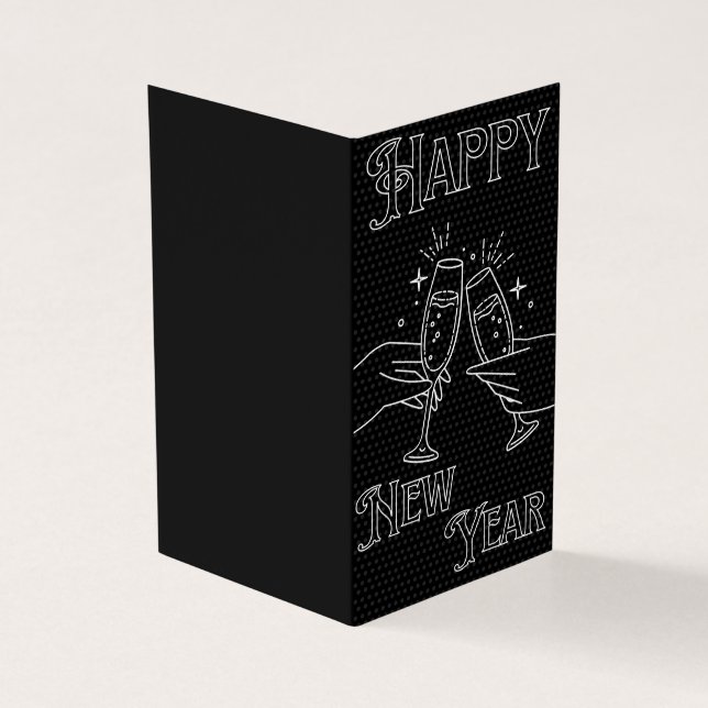 Black & White New Year Cards 25pk (Outside)