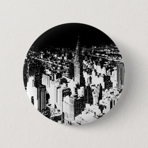 Black & White New York 6 Cm Round Badge