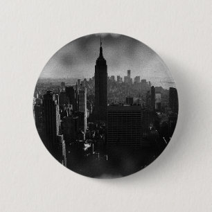 Black & White New York City 6 Cm Round Badge