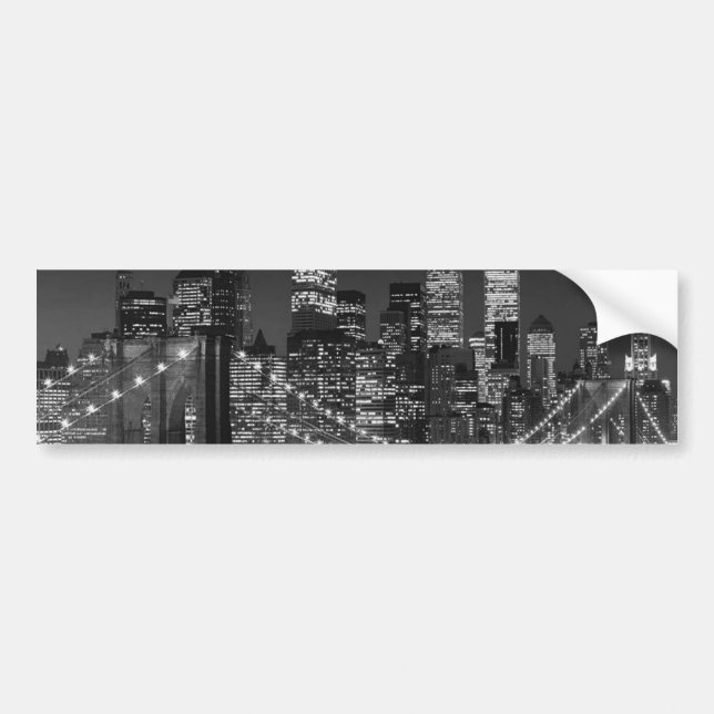 Black & White New York City Bumper Sticker (Front)