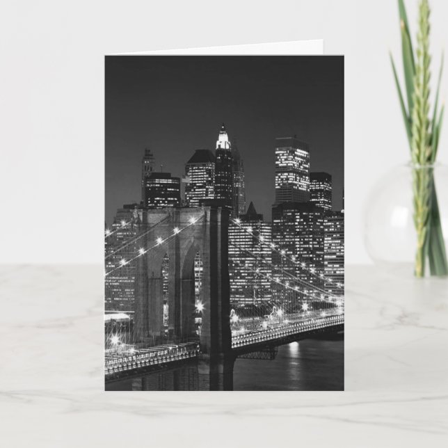 Black & White New York City Holiday Card (Front)