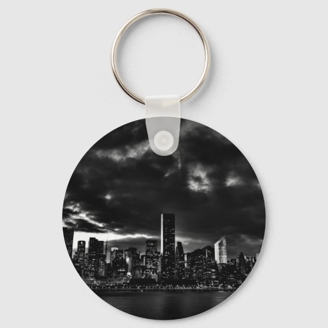 Black & White New York City Key Ring (Front)