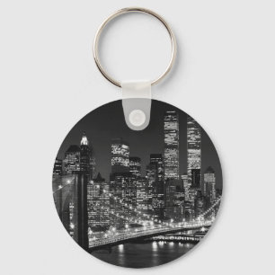 Black & White New York City Key Ring