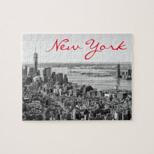 Black White New York City Manhattan Jigsaw Puzzle