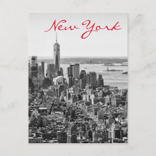 Black White New York City Manhattan Postcard