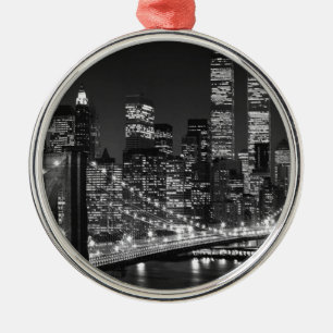 Black & White New York City Metal Ornament