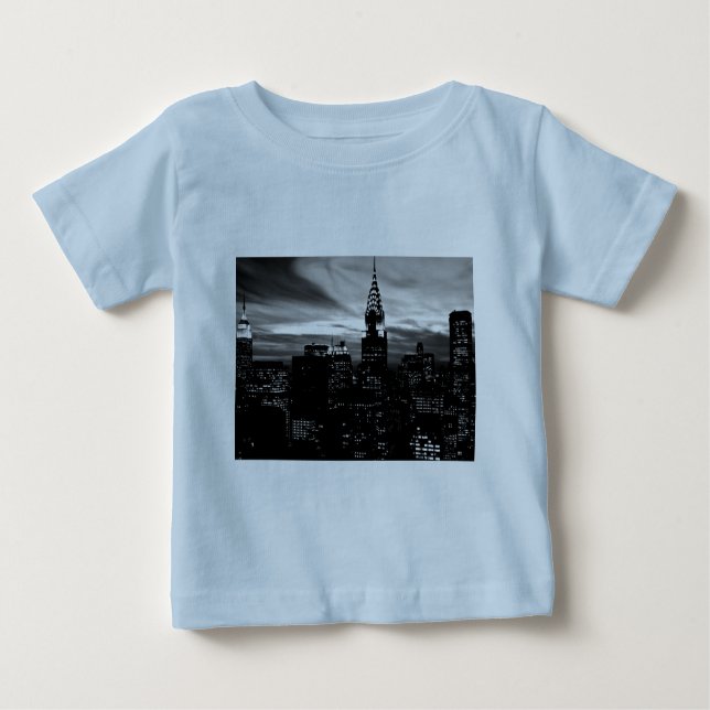 Black & White New York City Midtown Baby T-Shirt (Front)