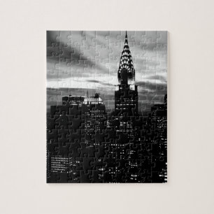 Black & White New York City Midtown Photo Art Jigsaw Puzzle
