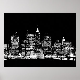 Black & White New York City Pop Art Poster