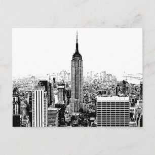 Black & White New York City Postcard