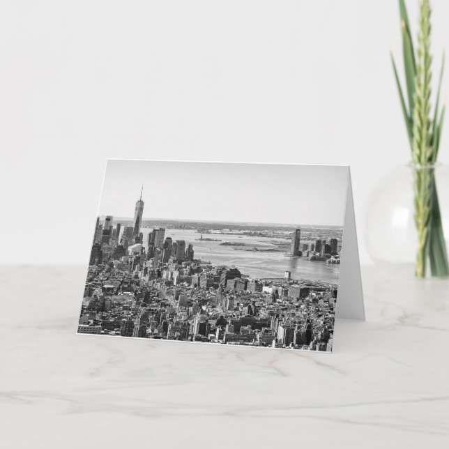 Black White New York City Skyline Card (Front)