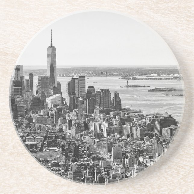 Black White New York City Skyline Coaster (Front)