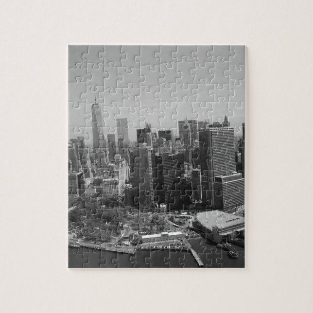 Black White New York City Skyline Jigsaw Puzzle (Vertical)
