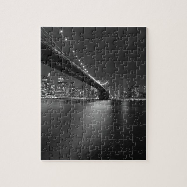 Black White New York City Skyline Jigsaw Puzzle (Vertical)