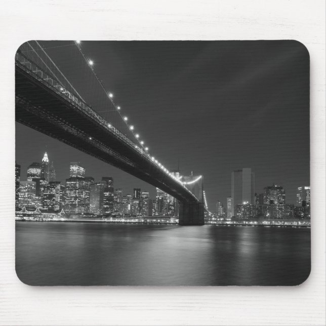 Black White New York City Skyline Mouse Pad (Front)