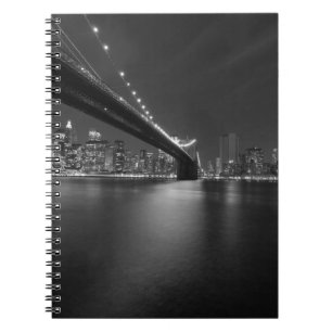 Black White New York City Skyline Notebook