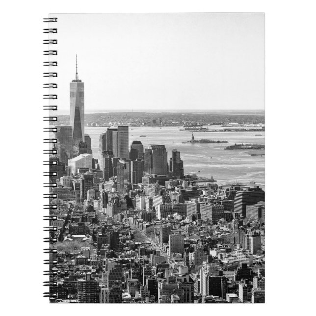 Black White New York City Skyline Notebook (Front)