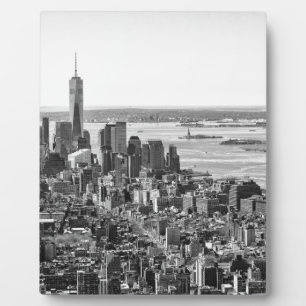 Black White New York City Skyline Plaque