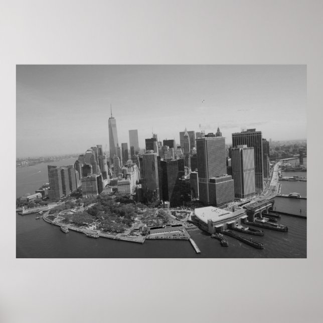 Black White New York City Skyline Poster (Front)
