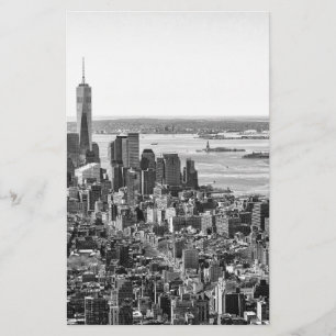 Black White New York City Skyline Stationery