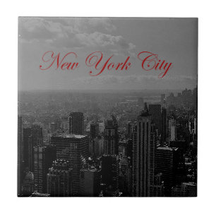 Black White New York City Tile