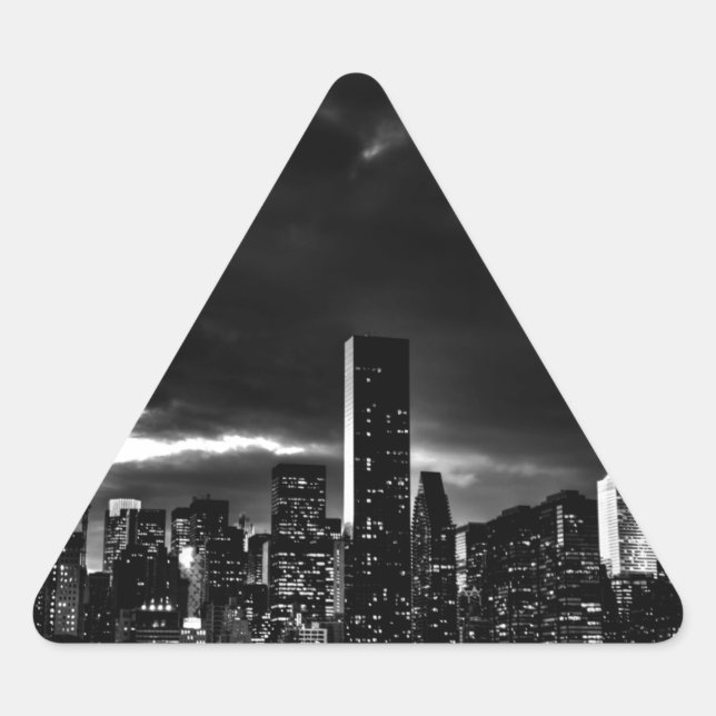 Black & White New York City Triangle Sticker (Front)