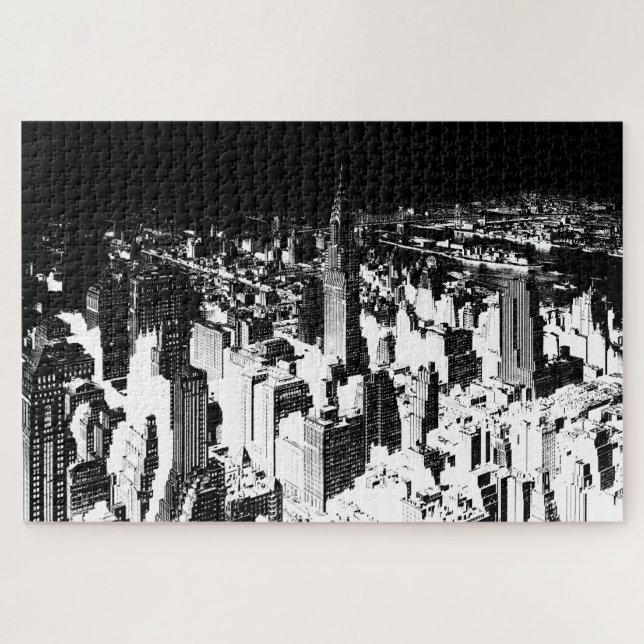 Black & White New York Jigsaw Puzzle (Horizontal)