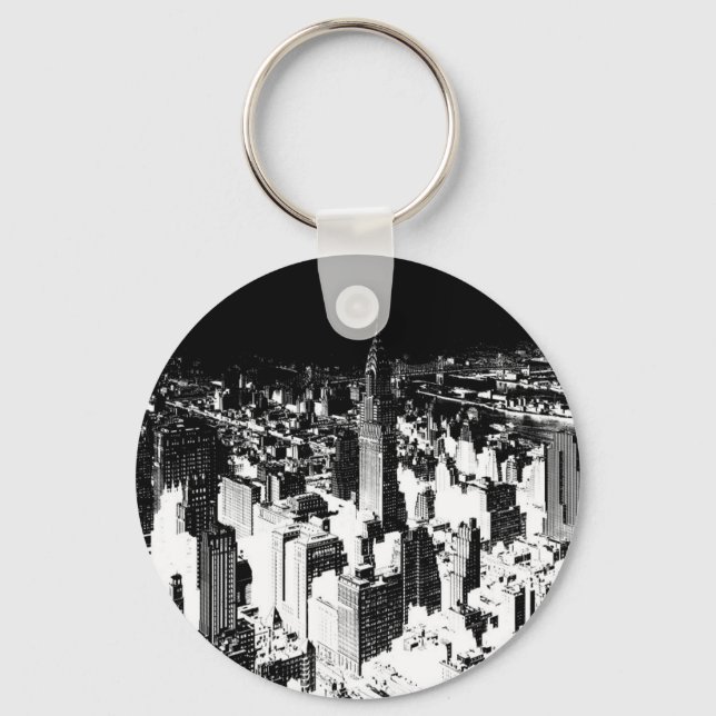 Black & White New York Key Ring (Front)