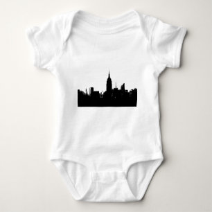 Black White New York Silhouette Baby Bodysuit