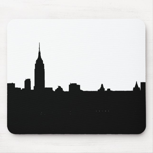 Black & White New York Silhouette Mouse Pad (Front)