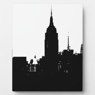 Black White New York Silhouette Plaque