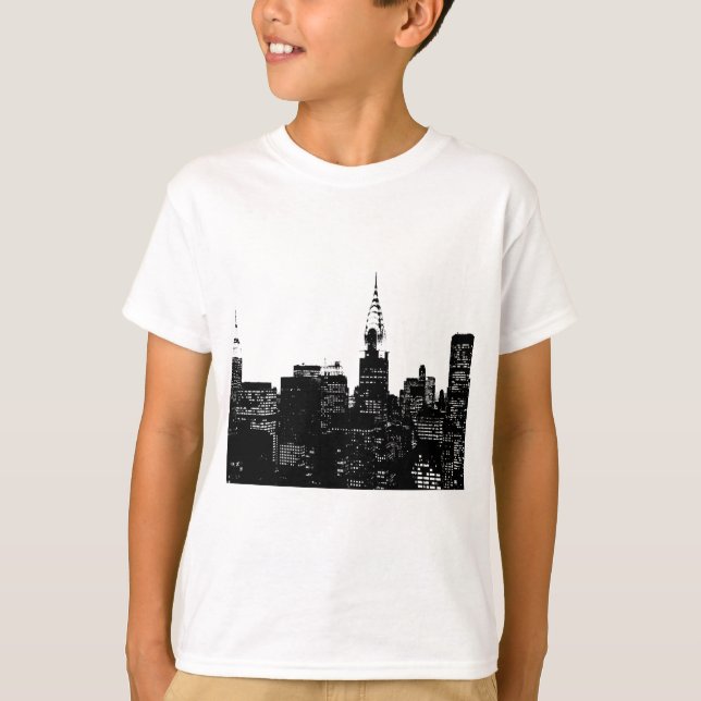Black & White New York Silhouette T-Shirt (Front)