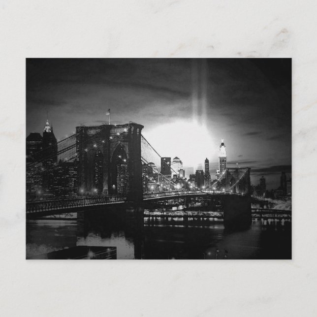 Black & White New York Skyline Postcard (Front)