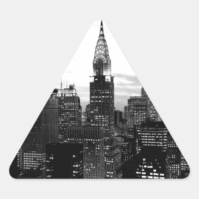 Black & White New York Triangle Sticker (Front)