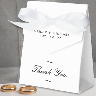 Black & White Newlywed Thank You Wedding Favour Box