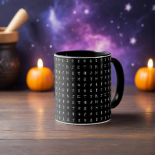 Black & White Nordic Rune Ceramic Mug