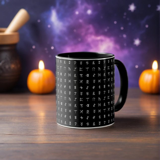 Black & White Nordic Rune Ceramic Mug (Creator Uploaded)