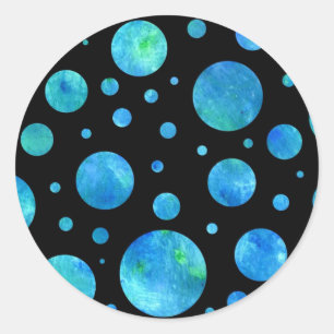 Black & White Ocean Polka Dots Sticker