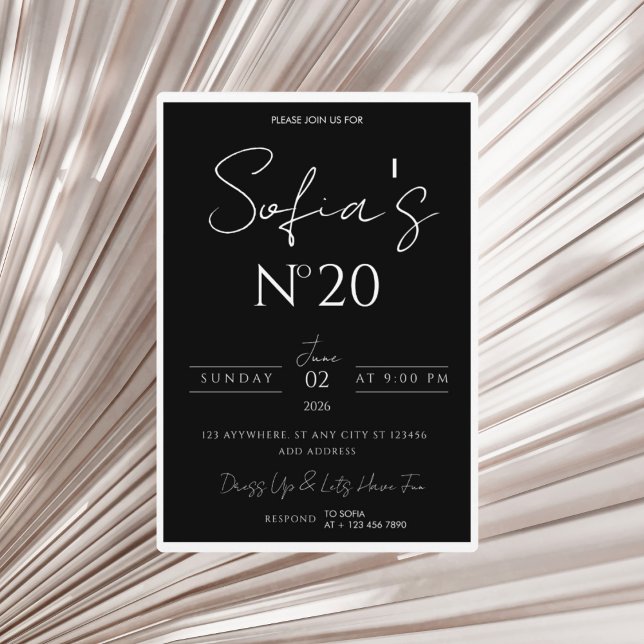 Black & White Old Money Birthday Invitation (Creator Uploaded)