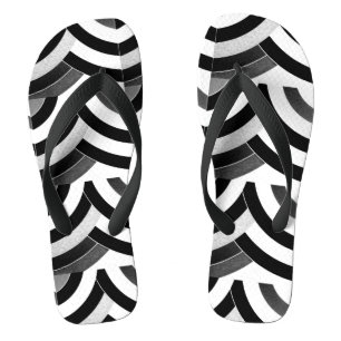 black white ombre zigzag chevron pattern thongs