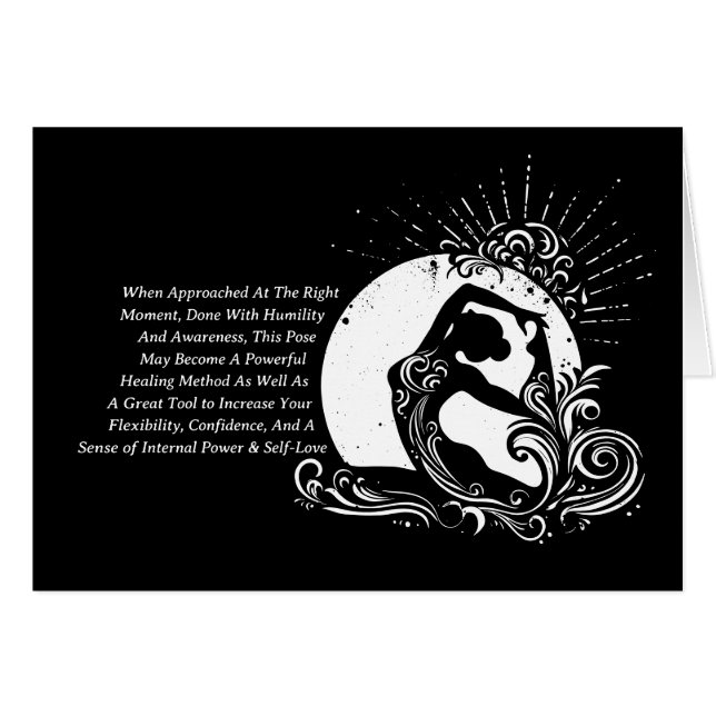 Black White One-legged King Pigeon Yoga Pose Logo (Front Horizontal)