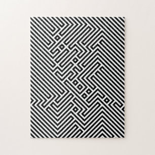 Black & White Optical Illusion Challenging Adult Jigsaw Puzzle
