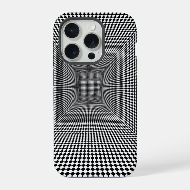 Black White Optical Illusion Design iPhone Case (Back)